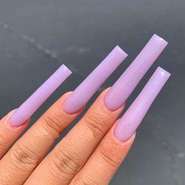 Yimart Long C Curved False Nail Tips - C Curved Nail Tips - Long C Curve False Nails - 500pcs XL C Curve Fake Nails Premium Square French Acrylic Nail Tips (Natural, xl)