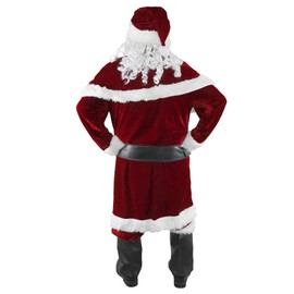 Halfjuly Men’s Santa Costume Set Christmas 12pcs Deluxe Velvet Adult Santa Claus Suit M