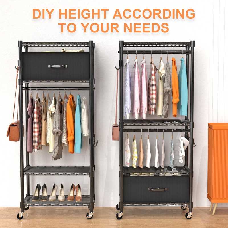 VyGrow Clothes Rack, Clothing Rack for Hanging Clothes, 4 Tiers