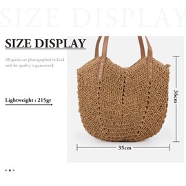 Jywmsc Straw Clutch Purses for Women Summer Beach Bags Tote Tassels Evening Bag Handbags, khaki