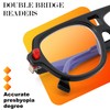 FEISEDY Stylish Reading Glasses for Woman Men Trendy Retro Double