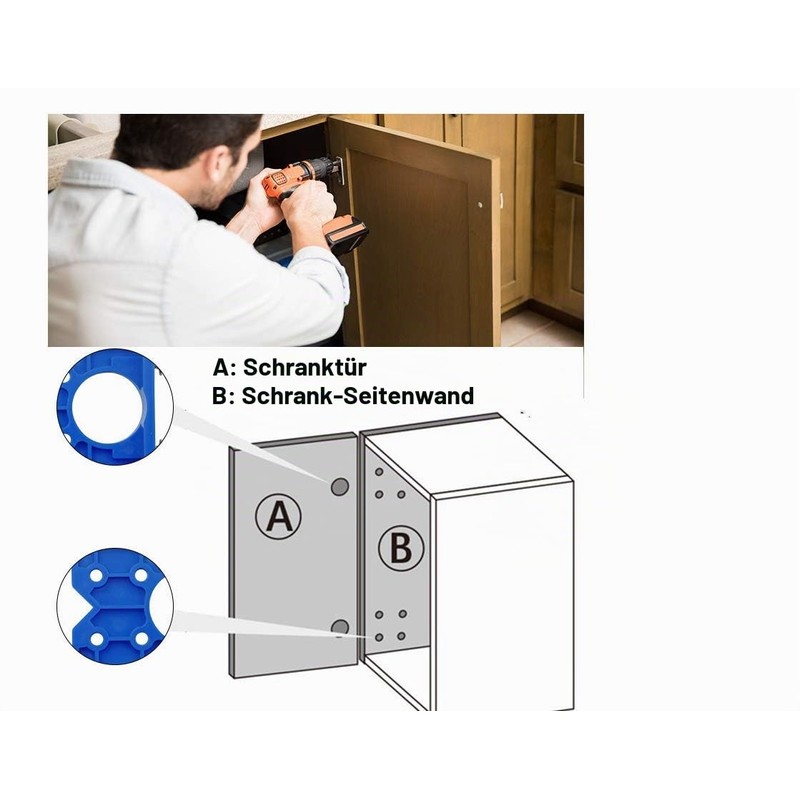 35 mm Hinge Drilling Template Forstner Drill Set for Concealed