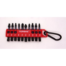 NORSKE TOOLS (J)Norske NIBPI617 2" Assorted Impact Torsion Screwdriver Bit 10pc Pack Bit Clip