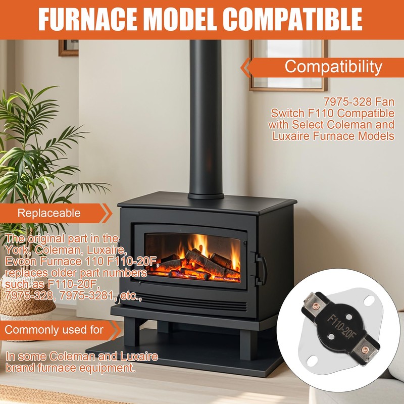 7975-328 Fan Switch F110 Compatible with Select Coleman and Luxaire