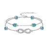 Dorunmo Infinity Anklet Turquoise Anklet 925 Sterling Silver Birthday Turquoise
