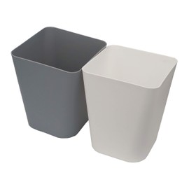 Feiupe 1.6 Gallon Small Trash Can Wastebasket for Kitchen Office Bathroom,Pack of 2(White+Gray)