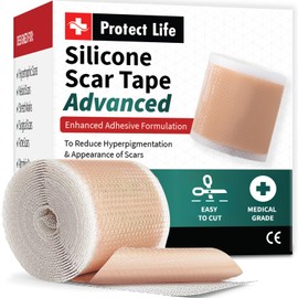 Medical Grade Silicone Scar Tape Advanced Adhesive Formulation (1.6" x 118") Scar Removal Away Strips for Surgical Scars, Silicone Tape & Keloid Scar Treatment, Reusable Silicone Scar Sheets