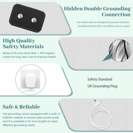 RIQINXIN Earthing Pillowcase with Grounding Connection Cord Soft Grounding Pillowcase Grounding Bed Sheet for Better Sleep for Adults Elderly Reduce Stress 50x90 cm Beige