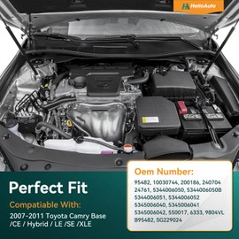 HelloAuto Hood Struts Compatible with Toyota Camry 2007-2011, 6333 Lift Supports Hood Shocks fit for Toyota Camry Base/CE/Hybrid/LE/SE/XLE(Set of 2)