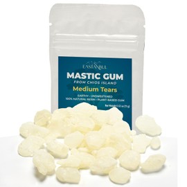 Eastanbul Mastic Gum Chewing Gum, 0.53oz (15g), Mastic Chewing Mewing for Jawline, Natural Tears in Resealable Bag, Medium Sized Natural Tears of Chios, Vegan, Non GMO