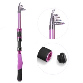 Ladies Telescopic Fishing Rod and Reel Combos,Spinning Fishing Pole Pink Designed for Ladies Fishing Girls Fishing Pole by PLUSINNO