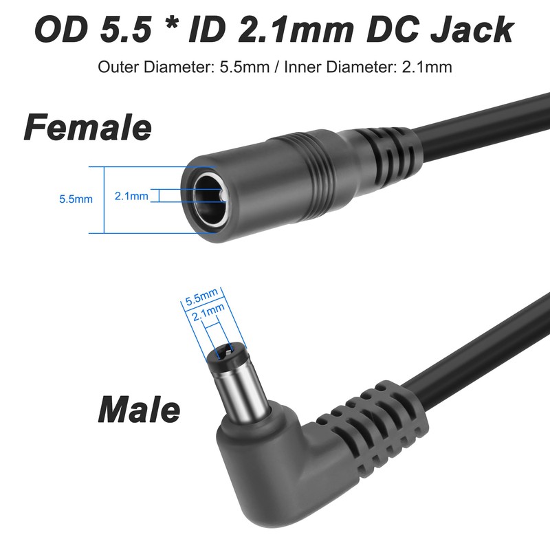 MEIRIYFA DC 5.5 x 2.1mm 1 Female to 6 Male