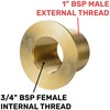 Solid brass water butt/rain barrel/tank threaded outlet adaptor/connector with 2