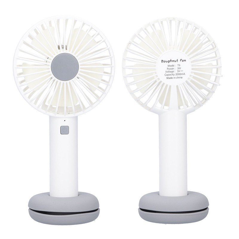 White Donut Shaped Small Fan Portable LED Night Light with