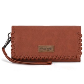 Montana West x Wrangler Wallet Women Trifold RFID Wristlet Wallet for Women Clutch Purse with Card Holder