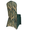 Tableclothsfactory Hunter Emerald Green Gold Spandex Stretch Banquet Chair Cover