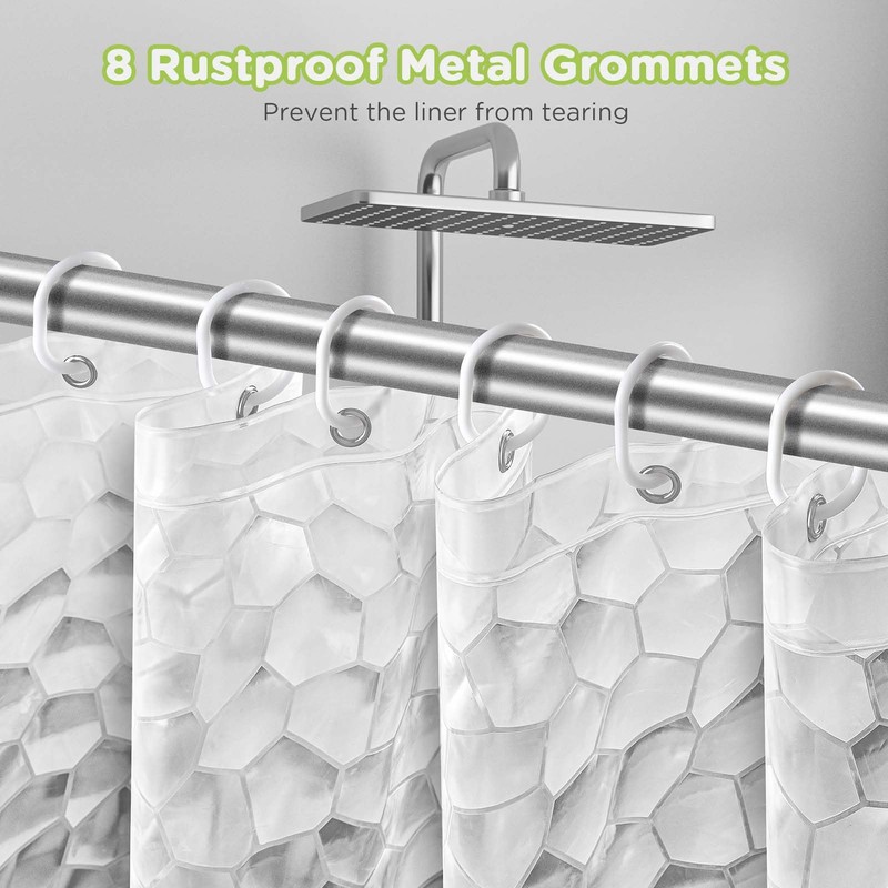 OTraki Clear Shower Curtain, 120 X 200 CM Extra Long