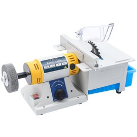 Jewelry Rock Polishing, 320W 110V Desktop Multi-Function Grinder Jewelry Gem Polishing Grinding Buffer Machine Mini Bench Lathe Tool Kit For Grinding Polishing Drilling Jade Wood Beeswax