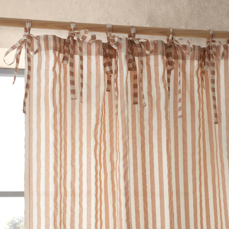 Pineapple Elephant Zanzibar Yarn Dyed Stripe 140x183cm Voile Curtain Panel