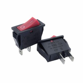 RK1-15 Rocker Switch, 2 Pin Maintained, 16A 125/250VAC, T100/55, 2Pcs