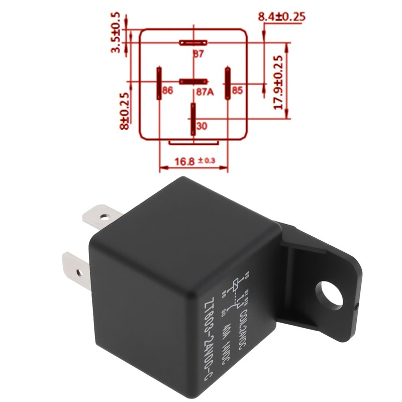 EMSea 3pcs 5-Pin Car SPDT Relays Coil 24VDC 40A ZT603-24VDC-C