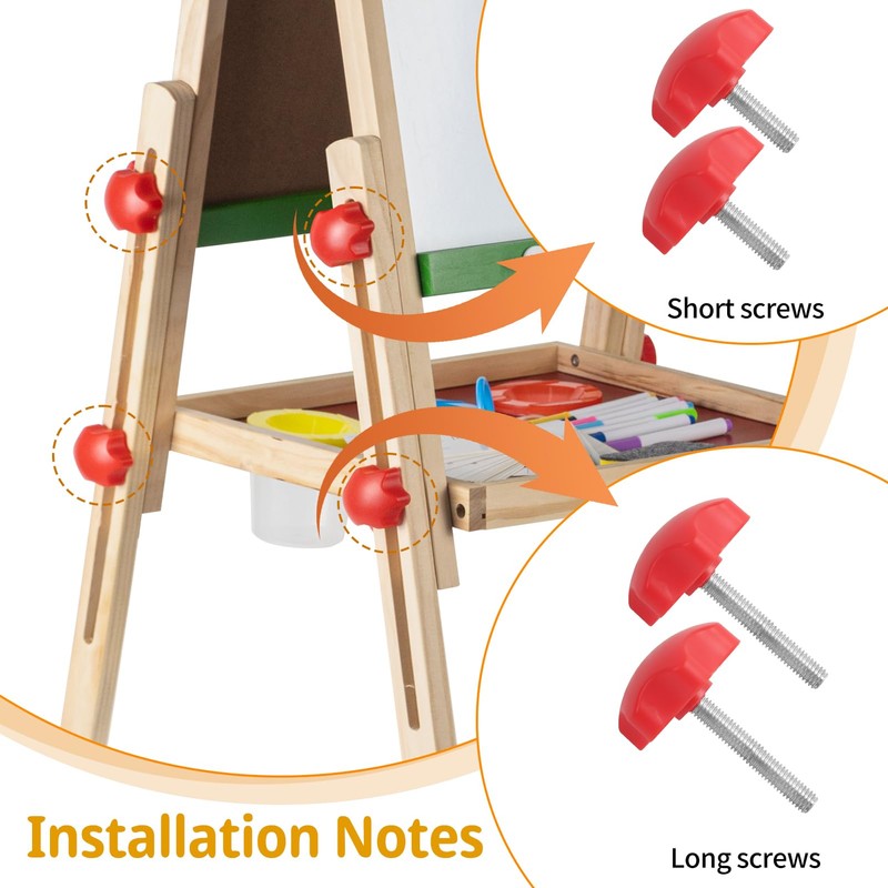 Kids Art Easel with Paper Roll for Toddlers, Adjustable Double