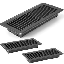 Retisee 4x12 Inches Floor Vent Covers Heavy Duty Floor Register Easy Installation Metal Heat Vent Covers with Rust Proof Finish for Home Floor (Gray,4 Pcs)