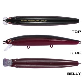 LITTMA—Saltwater Jerkbait, LITTMA Surf Minnow 110, California Surf Fishing, Crankbait Surf Flash Fishing Salt Pro Lure Minnow 110, Pearl Pink Belly Glow Fishing Lures