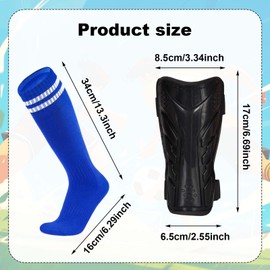 Marjoramy 2 Pairs Kids Football Socks with Shin Guards 4-12 Years – Long Breathable Soccer Socks & Shin Pads Set for Boys & Girls | Youth Football Training Sock, Cushioned Knee-High Sports Sock