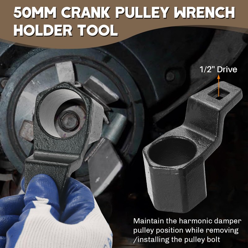 weyleity 19mm Harmonic Balancer Socket & 50mm Crankshaft Pulley Wrench