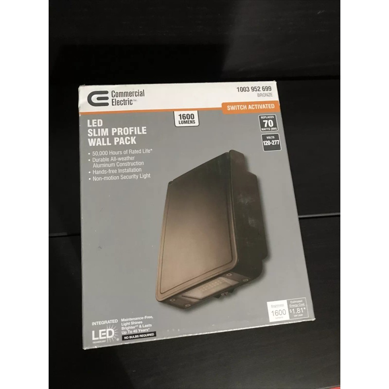 Commercial Electric Bright 15-Watt Integrated LED Wall Pack with 1600