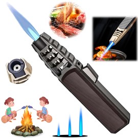 Valentines Day Gift for Him 2 Packs Portable Brightfire,Turbine Jet Bright Fire Lighter,Windproof Straight Torch Blue Flame Lighter,Wind Resistant Bright Fire Lighters,Torch lighters Butane refillable