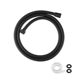 Shower Hose Extra Long 79 inches Replacement Shower Hose Attachment Stainless SteelHandheld Shower Hose Extension Flexible and Durable with Brass Insert and Nut(Black)