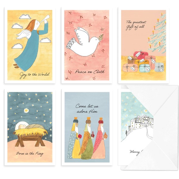 DIVERSEBEE Christmas Greeting Cards with Envelopes and Stickers (6 Unique