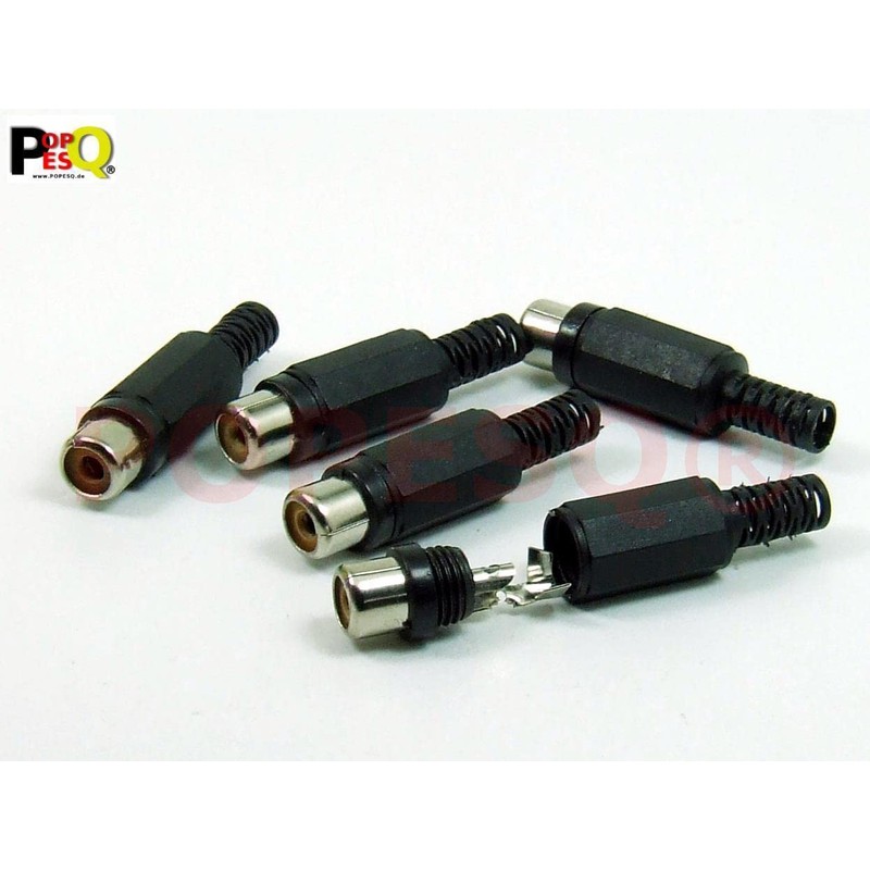 POPESQ® 5 Stk. x RCA Cinch Buchse 1 polig Schwarz