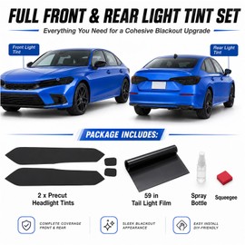 Amber Delete Smoked Headlight and Taillight Tint Kit Compatible with Honda Civic 2022 2023 2024 2025 11th Gen Sedan Hatchback Accessories TPU Precut Headlight and DIY Taillight Film 59x11.8"
