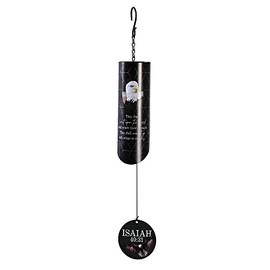 Dicksons WCA-2008 Shall Renew Their Strength Black and Grey 23 Inch Aluminum Decorative Eagle Wind Chime Noisemaker