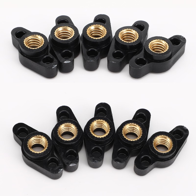 1/4-20 Wing Knobs, 10 Pcs 1/4" Black Wing Knobs with