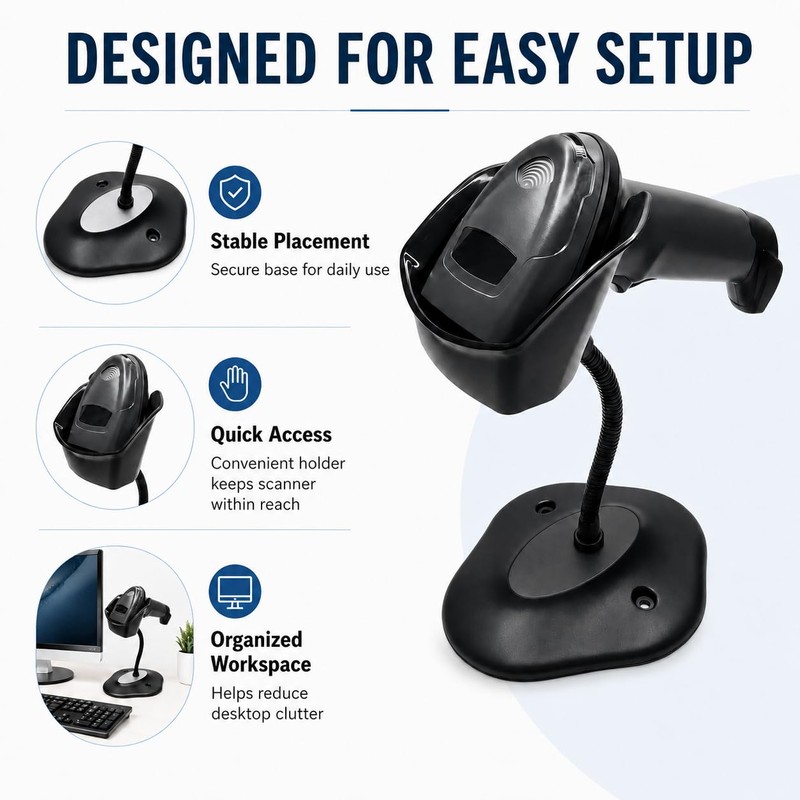 Universal Barcode Scanner Holder [New Version 2026] for Symbol Zebra