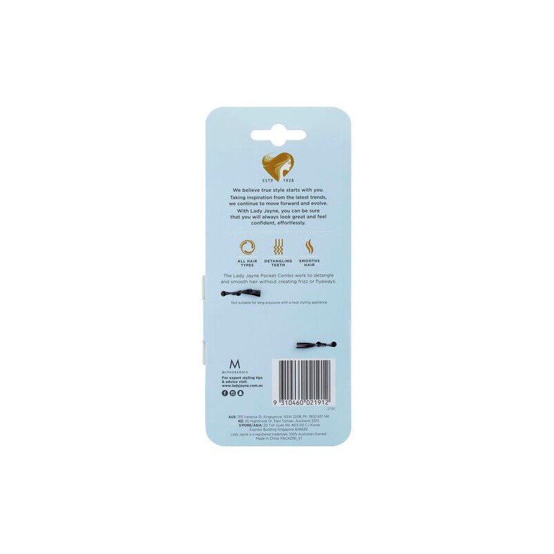 Lady Jayne Pocket Comb 2 Pack