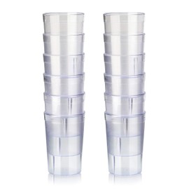 New Star Break Resistant Restaurant Stackable Tumblers, 8-Ounce, Clear, Set of 12