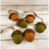 Greenbrier/ DT Fall Decor - Autumn Wood Acorns Ornaments 3pc