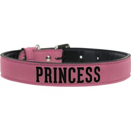 Pavilion Gift Company Princess-Pink Large Adjustable Fashion PU Leather Dog Collar