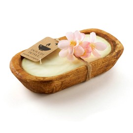 Dough Bowl Candle Co. Appletini Soy Candle - 3 Wick Rustic Farmhouse Decor Odor Eliminator in Wooden Bowls, 20 Ounce Wooden Dough Bowl Candle, All-Natural Gifts for Women and Men, Coffee Table Decor