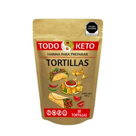 TODO KETO | Harina para Tortillas Keto Sin Gluten Low Carb 500g | Alcanza para 30 Tortillas | Veganas, Sin Almidón Modificado | Con Harina de Almendra y Coco | Empaque Ecológico