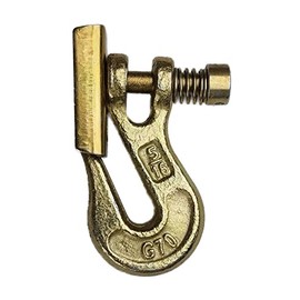 Grade 70 Pin Lock Clevis Grab Hook with Latch, for Tow Winch Trailer, Logging, Yellow Zinc Chromate Finish (5/16-1pc)