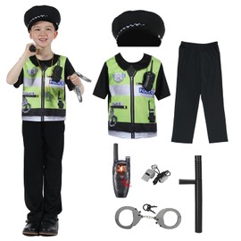 Sincere Party Kids Police Officer Costume Childs Policeman Outfit Cop Fancy Dress Up Cosutme for Boys and Girls 2-3years