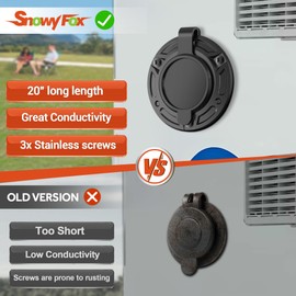 15 Amp AC Port Plug, 125 Volt Power Inlet Socket Rv Shore Power Inlet Trailer Plug with 20 Inch Extension Cord & Waterproof Auto Shut Cover for RV,Boat, Pickup, Jeep, Truck