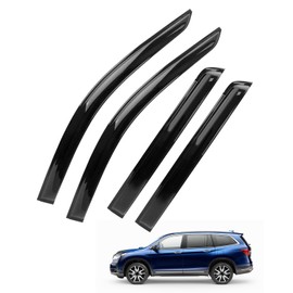 4 PCS Tape-On Rain Guards Fit for Honda Pilot 2023 2024, Extra Durable Window Deflectors and Window Visors for Shading Ventilation and Rain Protection, Smoke Black
