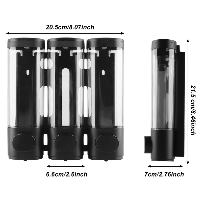 Shower Soap Dispenser Wall Mounted Bathroom ABS Plastic Liquid Hand